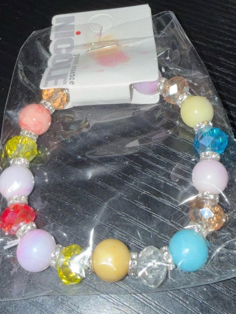 Nicole by Nicole Miller Pastel Multicolor Beaded Stretch Bracelet